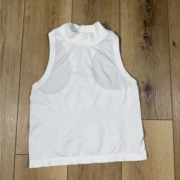 Athleta White Racerback Mockneck Sleeveless Tank Size S - Picture 6 of 9